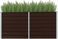Garden PlanterOutdoor Plant BoxPatio Balcony Deck for Growing Flowers Vegetables Tomatoes and HerbsGarden Raised Bed Brown 63x15.7x30.3 Galvanized Steel