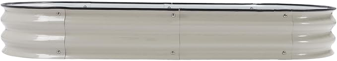 GLOGLOW Raised Garden Bed Kits Thicken DIY Garden Raised Planter Box Open Bottom Rounded Corners Easy Installation Bed for Vegetables Flower (White)