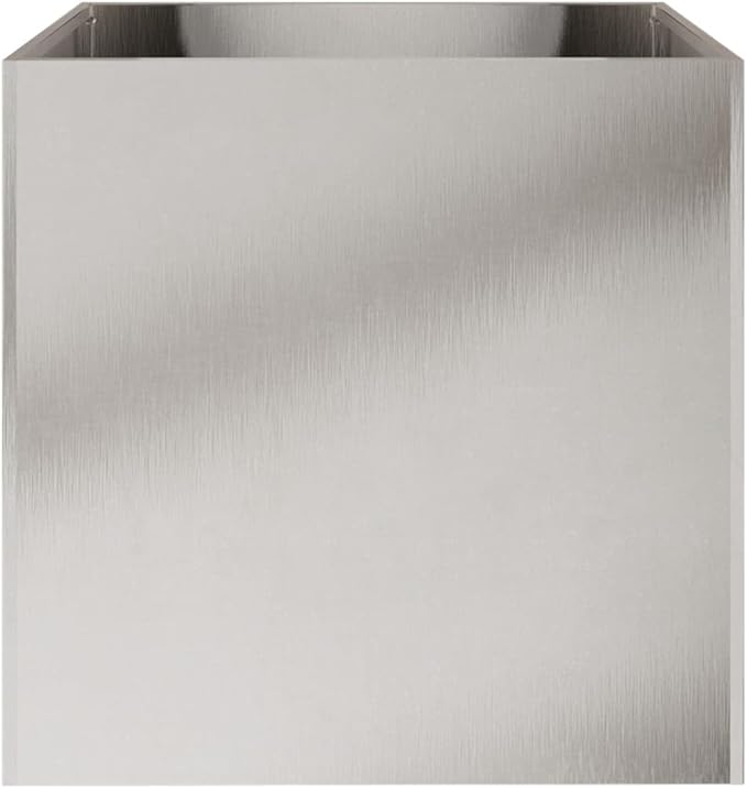 2-Pack Silver Stainless Rectangular Planter 18.5x19.3x18.1 in Balcony Patio Indoor Garden Box