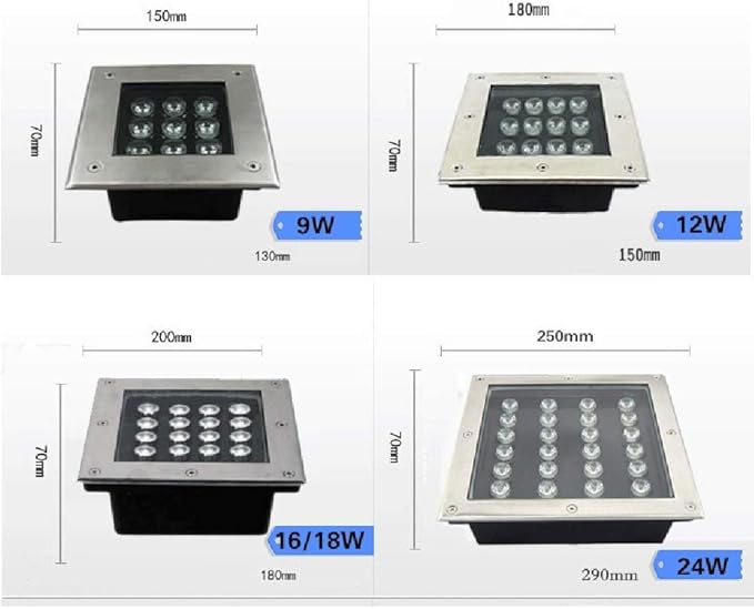 8 Pack Led Landscape Lights - Recessed Spotlight 4W Warm White Light 3000K Step Stair Lights Ip67 Waterproof Round Wall Lamp with 1M Wire for Tree Garden Yard PathwayYellow Light-9W