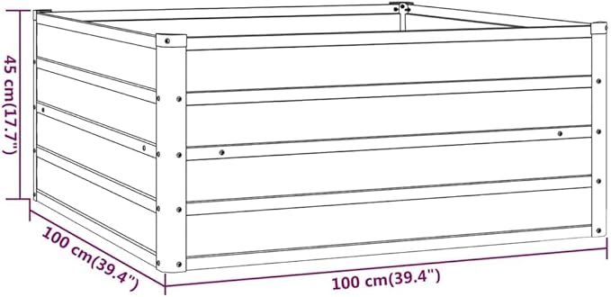 vidaXL Garden Raised Bed Flower Box Planter Pot corten Steel - 39.4x39.4x17.7 - Durable y Finish for Balcony Patio Garden