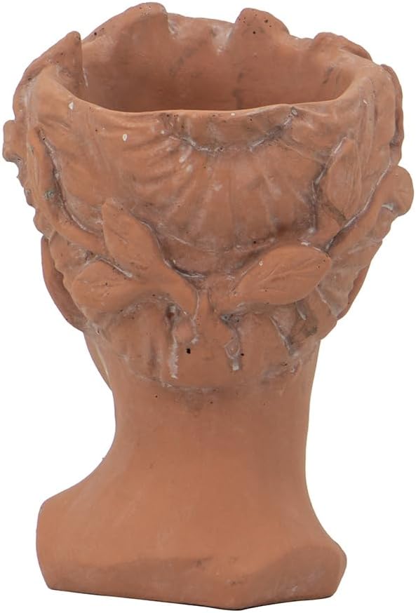 D6x9 Visage Head Bust Planter Brown
