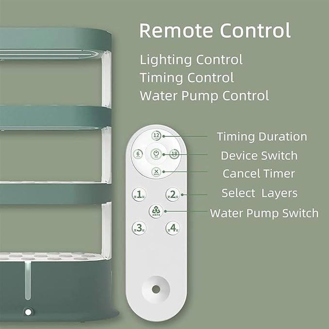 Hydroponic Tower Hydroponic Growing with Remote Control Indoor and Outdoor Multi-Layer Planting Equipment Kit with Grow Light for He