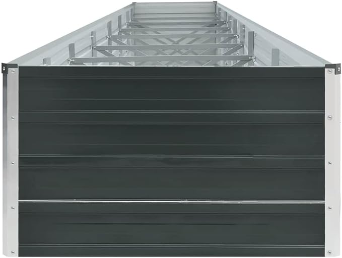 Raised Garden Bed Anthracite Galvanized Steel Welded Wire Landscape Bed Great for Garden Patios Balconies - 236.2x31.5x17.7 Inches