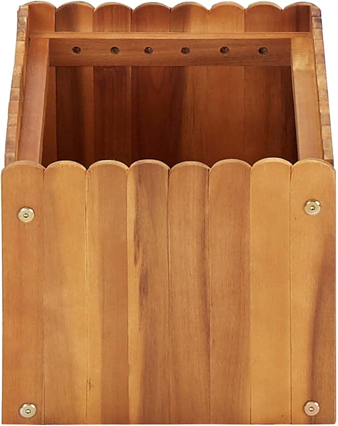 19.7x19.7x9.8 in Solid Acacia Outdoor Planter Box Rustic Raised Garden Bed for Balcony Patio Compact Herb &amp Flower Planters for Outdoor Plants Natural Wood Patio Planter Box