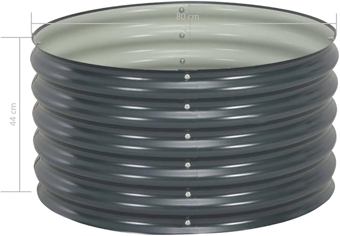 SKM Garden Raised Bed 80x80x44 cm Galvanised Steel Grey (Weight-18KG)