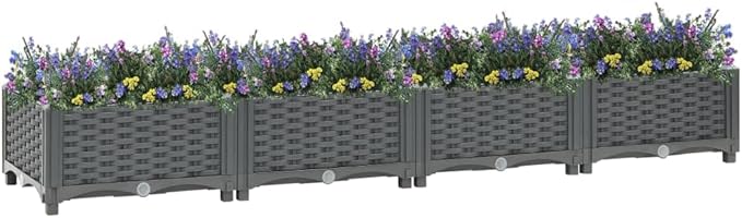Raised BedElevated Planter BoxRaised PlanterGarden BoxPlanter Boxfor Vegetables Fruits Flowers Herbs 63x15.7x9.1 Polypropylene