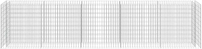 Gabion Raised Bed Silver Galvanized Steel 177.2x19.7x39.4 in Gardening Pots &amp Planters 143564