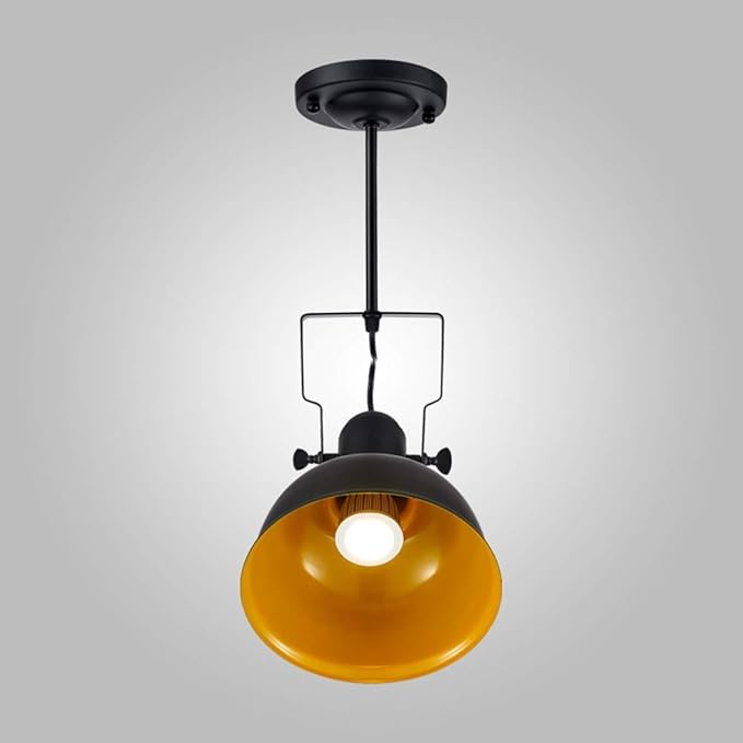 1-Light Industrial Vintage Semi-Flush Ceiling Spotlight Modern Spot Lamp Track Lighting Black/Orange Wall Mount Track Lights for Farmhouse Balcony High Brightness Lamps