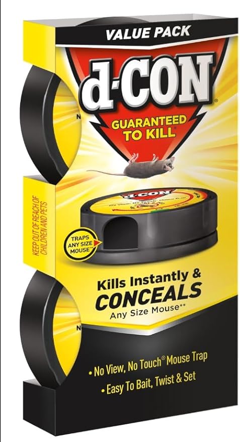 D-Con No View No Touch Covered Mouse Trap 6 Pack (2 Traps Each) (Packaging May Vary)