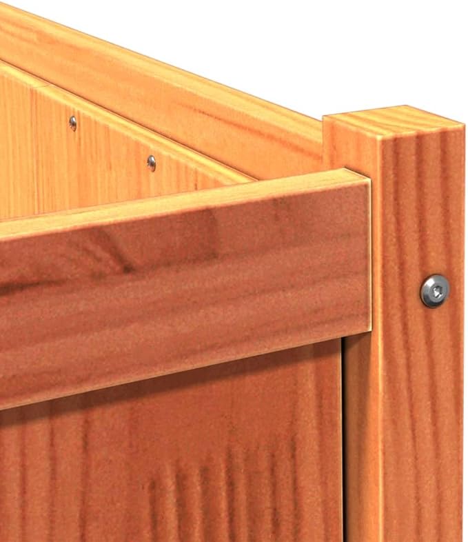 Wooden Raised Garden Bed Garden Planter Box Outdoor Wood Raised Garden Bed for Planting Plants Vegetables Wax Brown 27.6x27.6x27.6 Solid Wood Pine-239