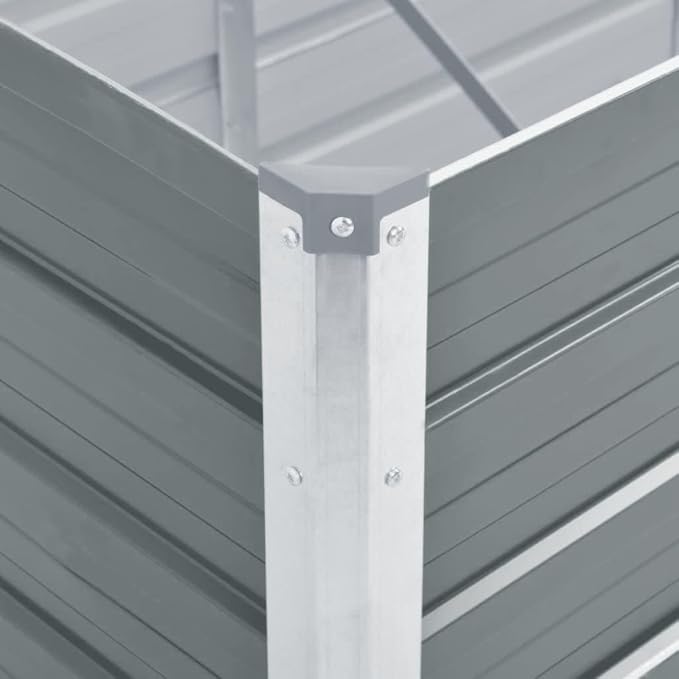 Raised Garden Bed 94.5x31.5x17.7 in Galvanized Steel Outdoor Planter Box Large Rectangular Elevated Flower Bed Modern Grey for Patio Backyard