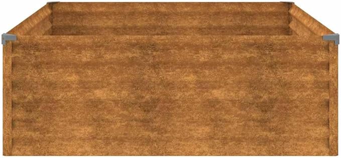 Corten Steel Raised Garden Bed 39.4 x 39.4 x 14.2 in Rustic Planter for Outdoor Flowers &amp Herbs Modern Raised Bed for Patio Balcony &amp Yard