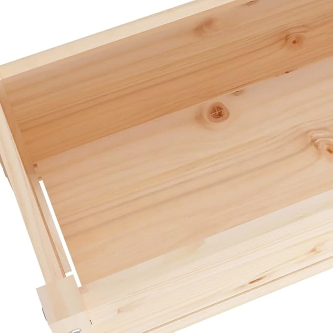 Rustic Raised Garden Bed 43.3x27.6x12.2 in Solid Pine Wood Planter Box Untreated Brown Large Outdoor Elevated Patio Box for Herbs Veggies Flowers