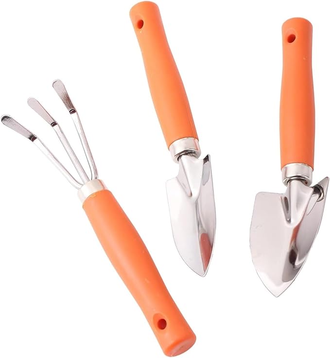 Mini Garden Tool Set Garden Tool Set -3 Piece Aluminum Gardening Hand Tools - Including Garden Trowel - Hand Shovel - Tilling Hand Rake Gardening Too