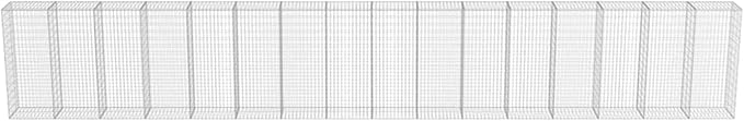 Gabion Basket Galvanized Steel Garden Planter 354x19.7x59 Inches Raised Bed Fence for Vegetables Flowers and Herbs