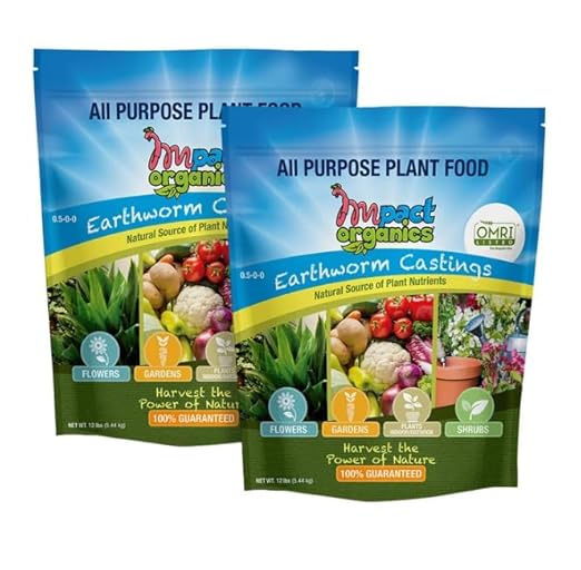 Organic Earthworm Castings All Purpose Plant Food 2 Pack - Natural Soil Builder &amp Fertilizer for Indoor &amp Outdoor Plants - Odorless Non Toxic &amp Pet Safe - Boosts Growth &amp Root Health