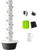 Hydroponic Tower Hydroponics Growing System Vertical Hydroponics Garden Tower Aeroponic Tower with Hydrating Pump and Movable Water Tank for Herbs Fruits and Vegetables Black-9Layer