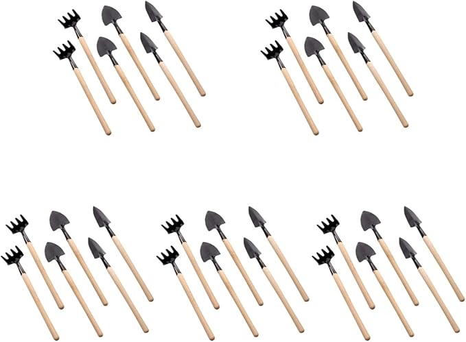 BESPORTBLE 10sets Mini Gardening Tools Handle Planting Tools Kit for Transplanting Flower and Vegetable Gardening