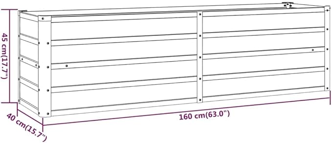 Garden Raised Bed Rusty Corten Steel Planter Box 63x15.7x17.7 Inch Rectangular Outdoor Raised Garden Beds for Vegetables Herbs Flowers Weathered Metal Finish