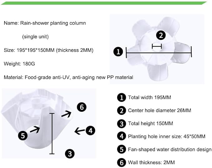 Hydroponic Growing Tower KitVertical Grow TowerHydroponics Growing Sys-tem for Indoor Outdoor GardenSoilless Cultivation Growing Sys-temGrey-6LAYERS