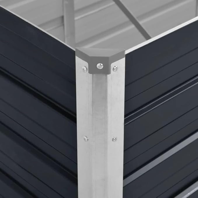Galvanized Steel Raised Garden Bed 94.5x31.5x17.7 Anthracite Rectangle Planter for Outdoor Veggies &amp Flowers Patio/Yard