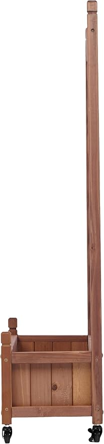 2-Pack Raised Garden Beds with Trellis | Outdoor Wooden Planter Boxes on Wheels | Climbing Plant Stand with Drainage Holes