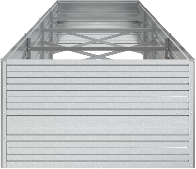 Garden Raised Bed 126x31.5x17.7 Galvanized Steel Silver11.12 KG316892