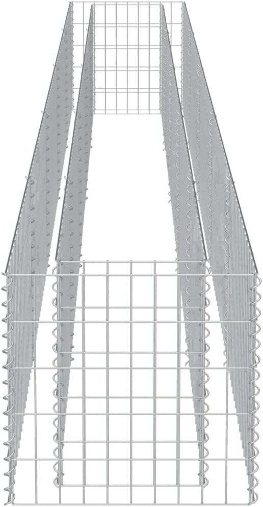 Gabion Planter - Galvanized Steel Metal Box for Outdoor Gardening Flower Plant and Vegetable Beds Large Tall 177.2x19.7x19.7