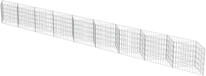 Outdoor Garden Patio Gabion Wall Gabion Stone Basket Planter Raised Vegetable BedSteel Garden Decoration Galvanized Steel for Garden Outdoor Landscape 248x11.8x19.7