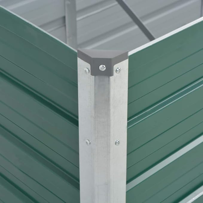 Garden Raised Bed Galvanized Steel 126x31.5x17.7 Green