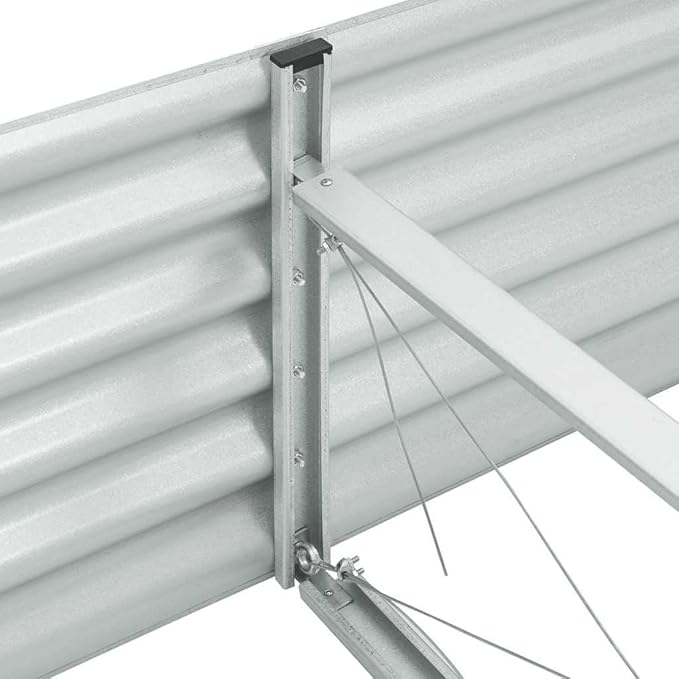 Steel Planter Raised Bed Metal Flower Box Planter Raised Beds Outdoor Garden for Planting Fruit 94.5x31.5x17.3 Silver-885
