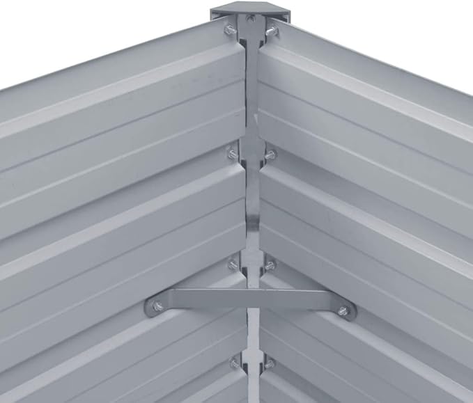Garden Planter Raised Bed Galvanized Steel Patio Flower Plant Vegetable Bed with Open Bottom Lawn Backyard Outdoor Patio DIY Decor 39.4x15.7x31.3Gray