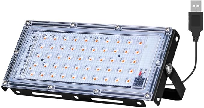50W USB Full Spectrum Growth Lights DC5V LED Plant Flood Lights Dimmable 5v Succulent Planting Lampings 360-degree Adjustable Angle Hydroponic Lamp UV/IR Greenhouse Tent Vegetable Cultivation Lamping