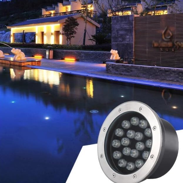 Outdoor Buried Lights - LED Underwater Light AC 24V Low Voltage Embedded Spotlight IP68 Waterproof Water Landscape Light Can Be Used Underwater for A Long TiRgb-6W