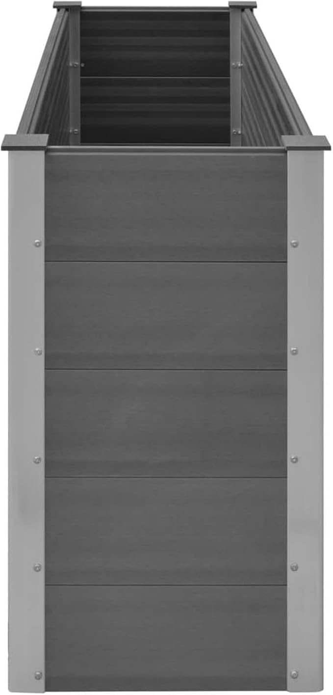 qiangxing Garden Raised Bed Planter Raised Beds Raised Planter Box Planters for Outdoor Plants Garden Beds WPC 59.1x19.7x35.8 Gray