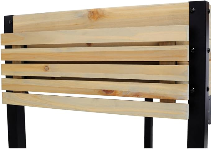 LICOME Wood Raised Planter BoxPlanters for Outdoor PlantsElevated Herbs Vegetables Flowers Great Patio Deck Balcony (Black+Natural + Wood)