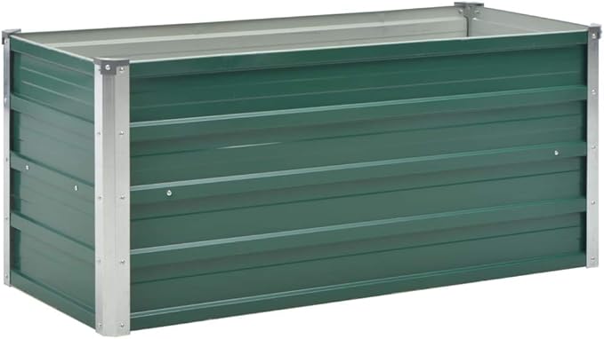Galvanized Steel Raised Garden Bed Kit Outdoor Galvanized Planter Raised Garden Boxes Metal Raised Garden Beds for Vegetables 39.4x15.7x17.7 Green