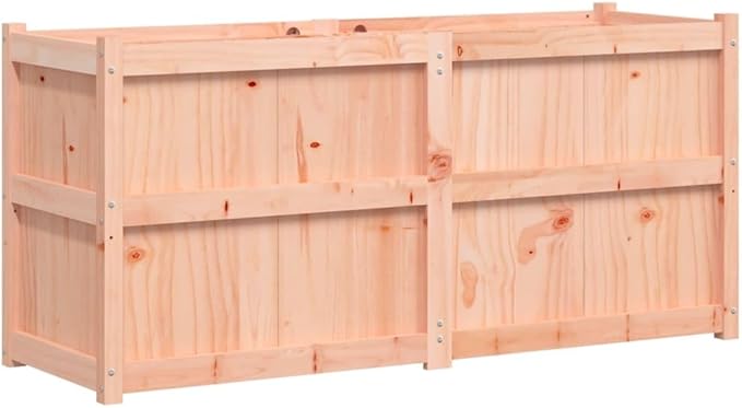 Extra Large Garden Planter Solid Douglas Fir Wood Untreated Rustic Finish 59.1in Rectangular Raised Garden Bed for Outdoor Plants Patio Balcony