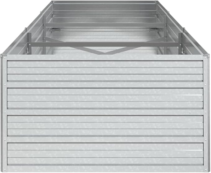 Garden Raised Bed 94.5x31.5x17.7 Galvanized Steel Silver8.42 KG316888