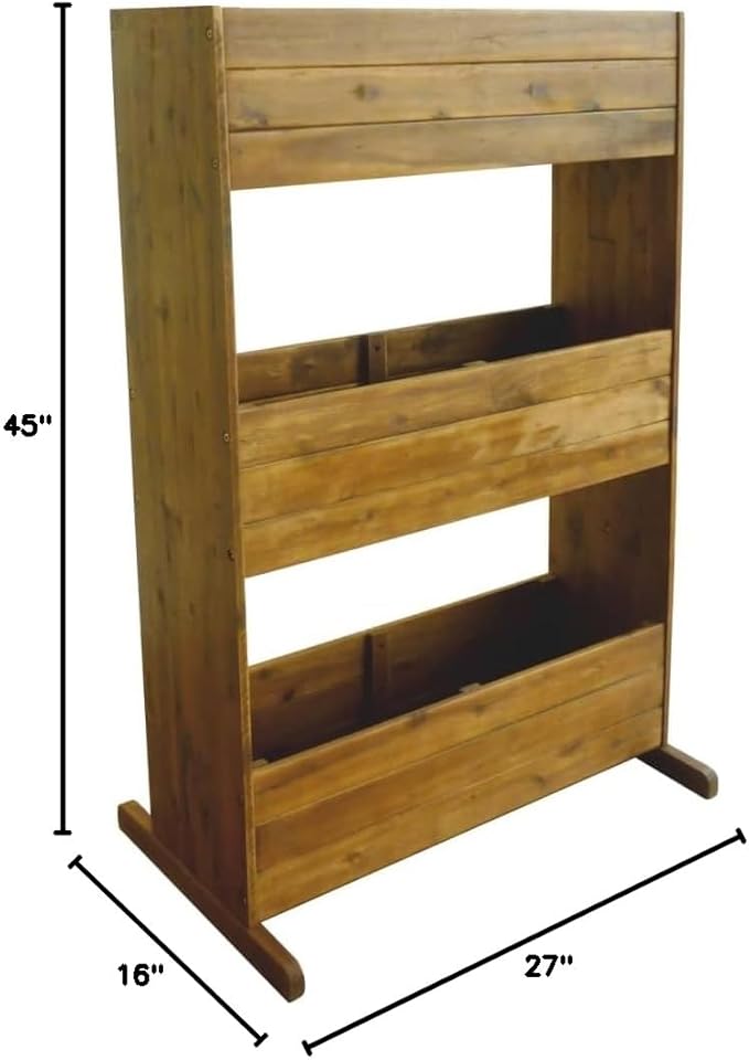 3-Tier Garden Raised Bed Solid Acacia Wood Large Outdoor Planters Pots for Plants Garden Pots for Raised Garden Beds for Porch Plants Gardening Outdoor