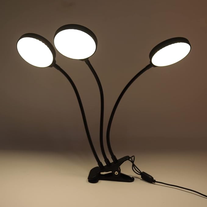 LED Plant Grow Lamp with 3 Adjustable Heads 45W USB Powered Clip On Light - Flexible 360 Degree Bend Waterproof Design Ideal for Indoor Growing Light Grow Plants