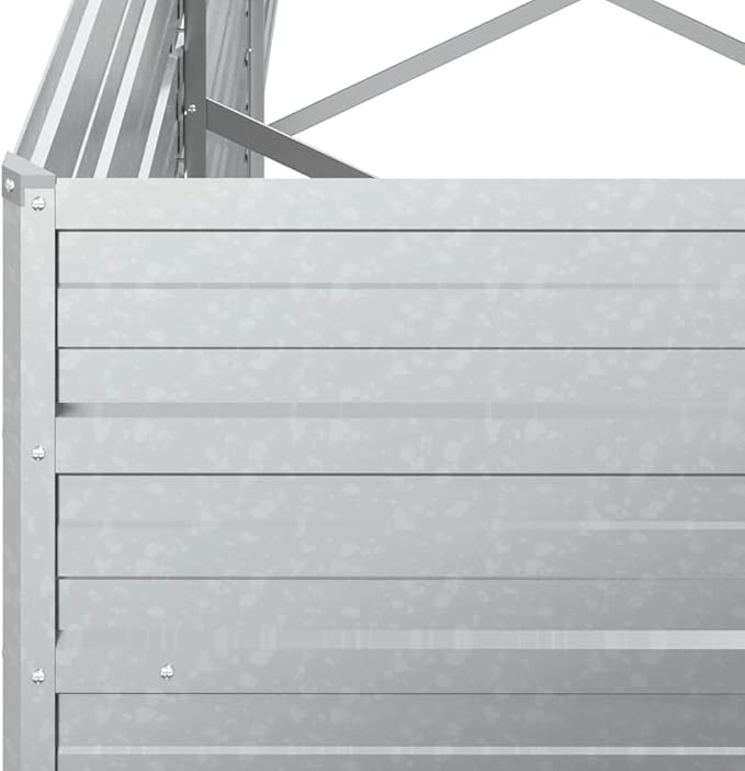 Large Galvanized Steel Raised Garden Bed Rectangular Silver Planter for Outdoor Plants Durable Metal Garden Bed for Vegetables Herbs Flowers 94.5 x 94.5 x 17.7 in