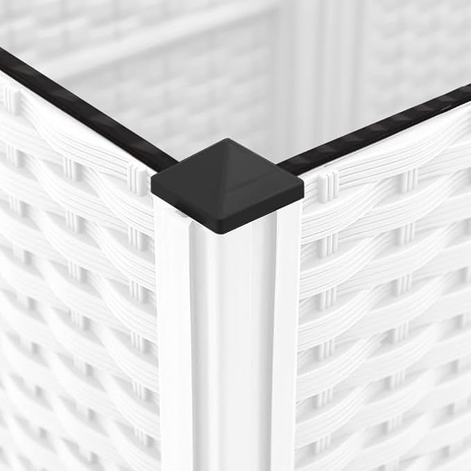 Garden Planter White Polypropylene 47.2 x 15.7 x 53.5 in Raised Garden Bed with Trellis for Outdoor Plants Rectangular