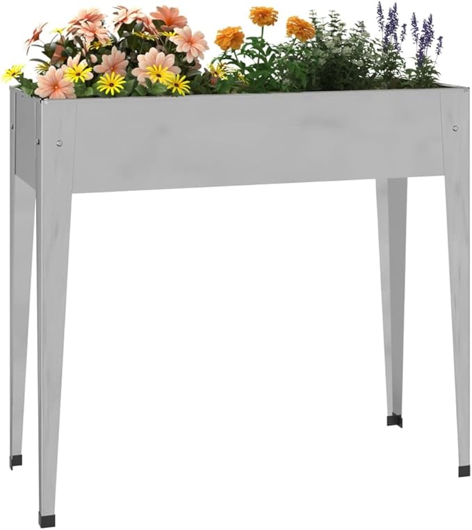 Garden PlanterGardening PlantersPatio Raised BedsBackyard Raised BedsRaised Flower BedsGarden DecorationPlanter Boxesfor PatiosBalconiesLawnDecks39.6x15.9x35.4 Galvanized Steel