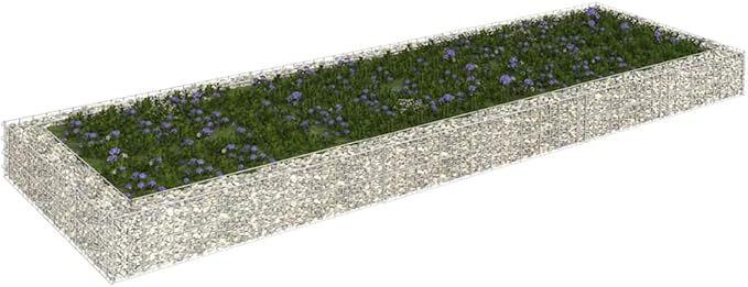 Gabion Raised Bed Silver Galvanized Steel Large Durable Gardening Pots &amp Planters 151313
