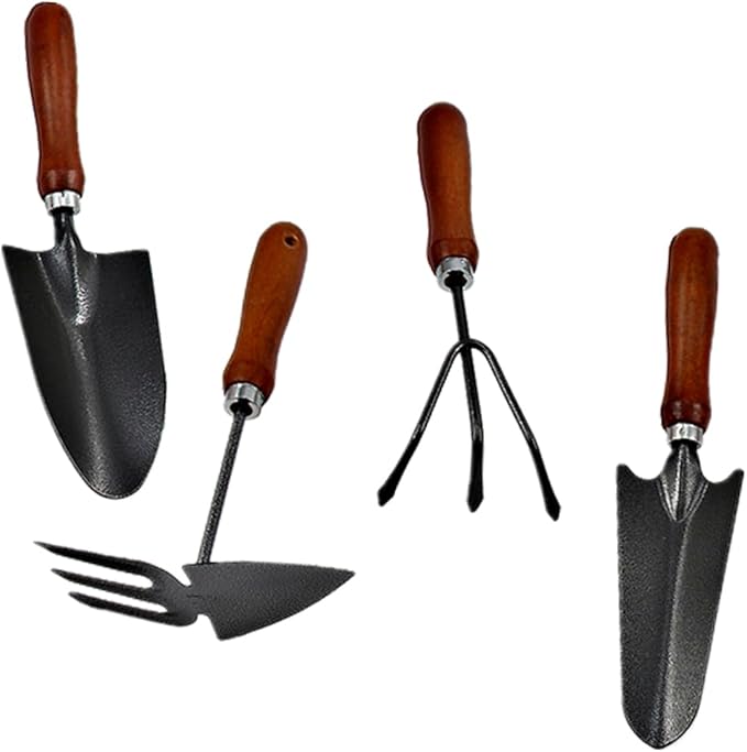 SUPVOX 4pcs Handle Garden Tool Set Thicken Iron Mini Shovel and Spade for Planting Cultivating and Weeding Lightweight and Gardening Essentials for Enthusiasts