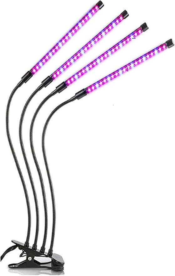 Grow Lights for Indoor Plants Growing 3/9/12h Timer &amp 10 Dimmable Levels Full Spectrum 40W LED Red Blue Light Plant Grow Lamp for Home Greenhouse Plant Lighting Flexible Adjustable Gooseneck Cl