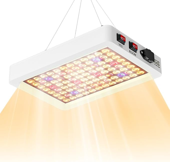 500W LED Plant Lights AC100-277V Bloom/Veg 2Modes Dimmable Planting Fill Lamp 110V Greenhouse Tent Hydroponic Flower Vegs Succulent Potted Fruit Seeds UV/IR Cultivation Lighting with US Plug
