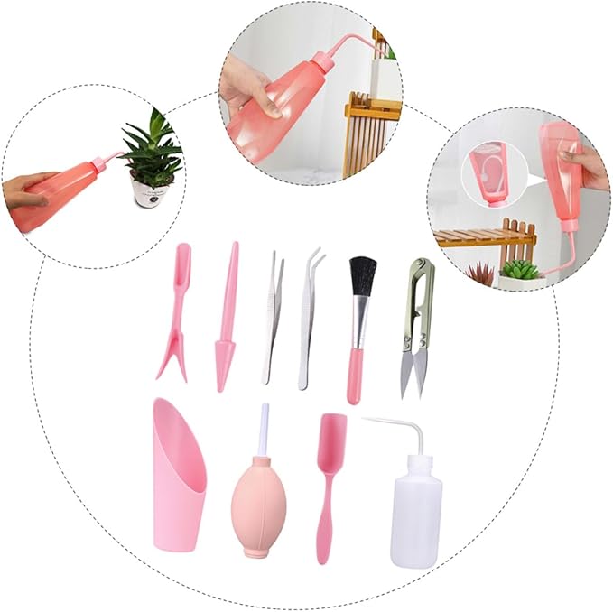1 Set 10pcs Garden Tool Set Garden Tools for Mini Garden Tools Mini Garden Nursing Succulent Tools Mini Succulent Plants Succulent Planting Hand Tools sow/2136